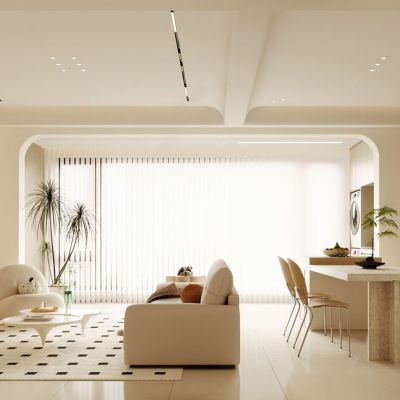 现代奶油风客餐厅