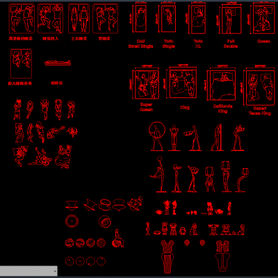 睡觉人物及装饰品含cad+psd源文件