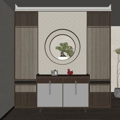 新中式玄关 玄关隔断