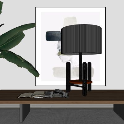 侘寂，中古，台灯，木质