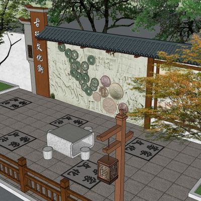 新中式风格文化景墙