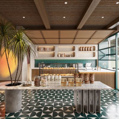 现代中古风咖啡甜品店