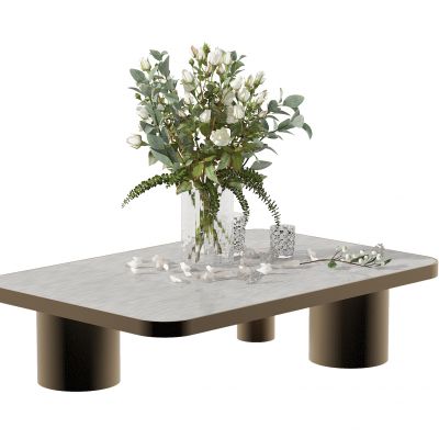 现代花瓶花艺  茶几