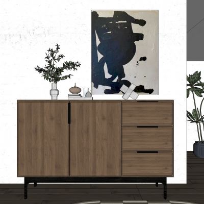 玄关柜，边柜，现代，侘寂