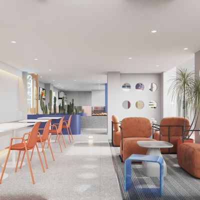 现代极简咖啡甜品店