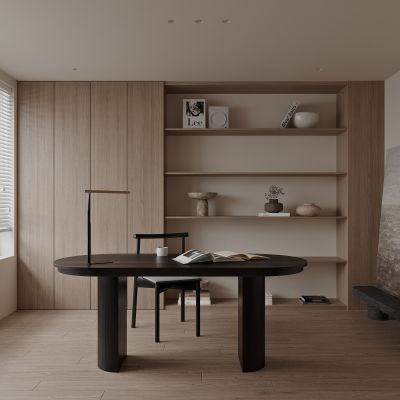 现代侘寂风书房