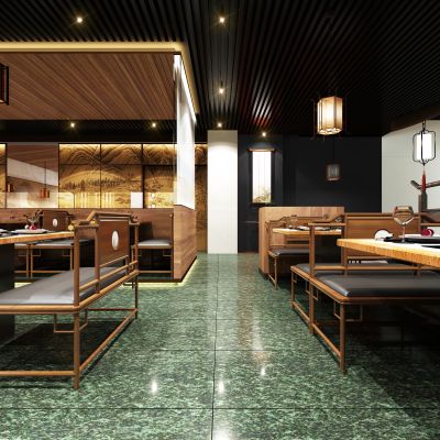 中餐厅，新中式餐厅，餐饮空间，客餐区，中式餐饮桌椅，配饰