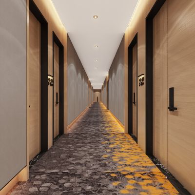 现代酒店走廊，酒店过道，酒店玄关过道，酒店饰品