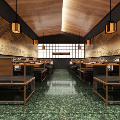 中餐厅，新中式餐厅，餐饮空间，客餐区，中式餐饮桌椅，配饰