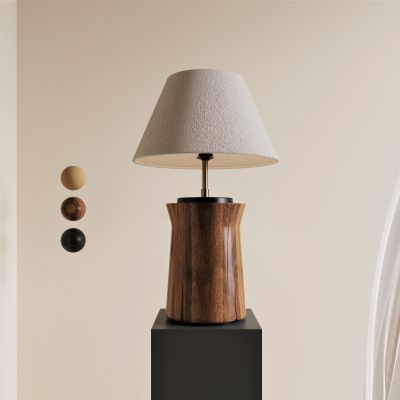 侘寂，中古，台灯，原木，灯罩