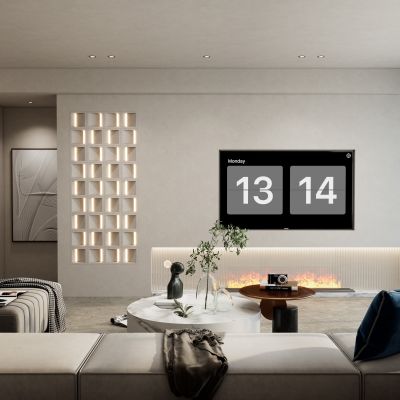 奶油诧寂风造型电视墙