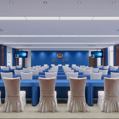 现代公安局会议室3D模型