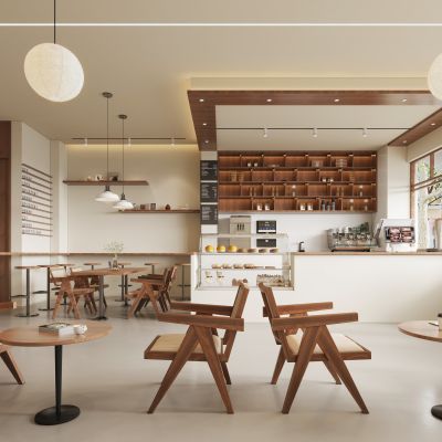 现代侘寂咖啡甜品店