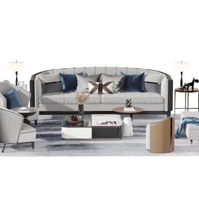 简欧沙发茶几组合