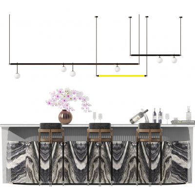 现代吧台吧椅组合