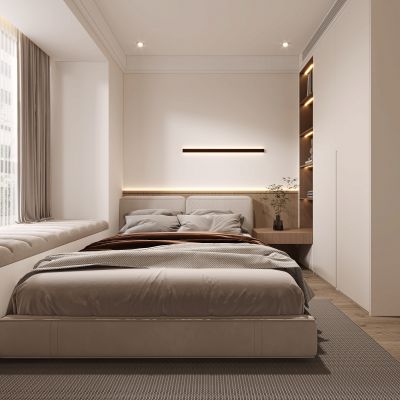 现代卧室，卧室，简约卧室
