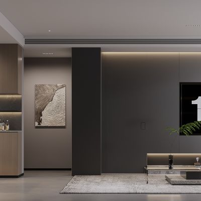 现代黑白灰意式简约客餐厅