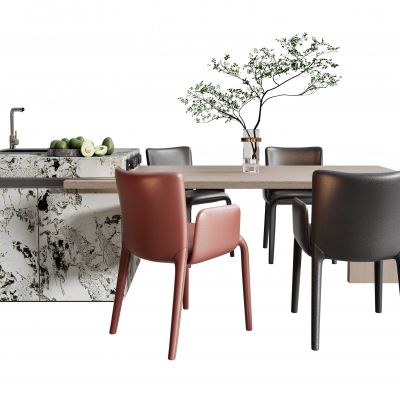 现代餐桌椅组合