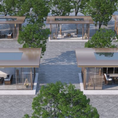 新中式休闲景观亭子