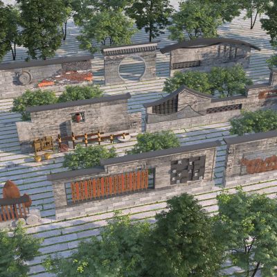 中式乡村民俗文化景墙