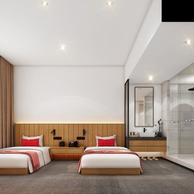 侘寂风酒店客房，废土风酒店客房，低成本酒店客房，特色酒店客房，民宿招待所