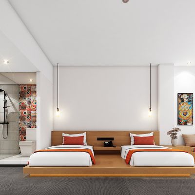 侘寂风酒店客房，废土风酒店客房，低成本酒店客房，特色酒店客房，民宿招待所