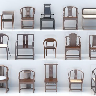 中式扶手椅3D模型