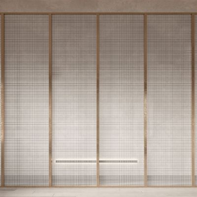 现代极简夹丝玻璃隔断