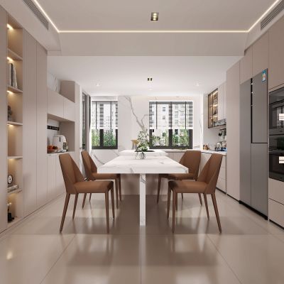 现代餐厅，餐厅，厨房，餐厨，橱柜，酒柜