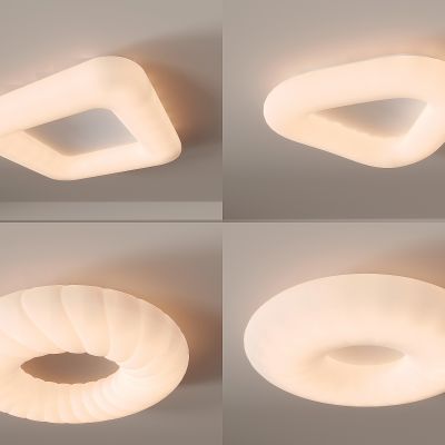 奶油风 卧室灯 主卧吸顶灯 新款  现代  简约   轻奢高档3d模型组合