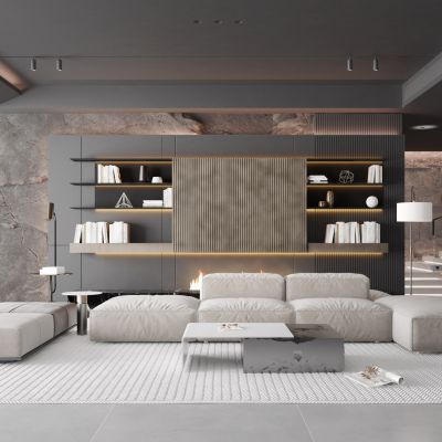 现代风格的客厅