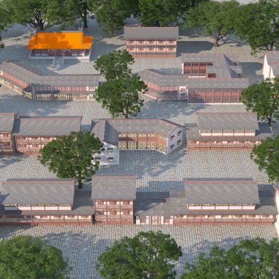 中式商业建筑3D模型