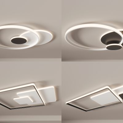 现代简约吸顶灯 客厅灯 卧室灯 方形圆形灯具组合