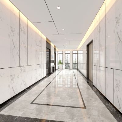 现代电梯间 电梯厅 办公电梯间 过道 电梯 轻奢电梯间 