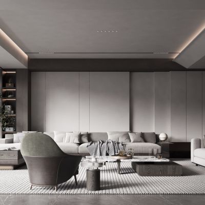 现代风格的客厅