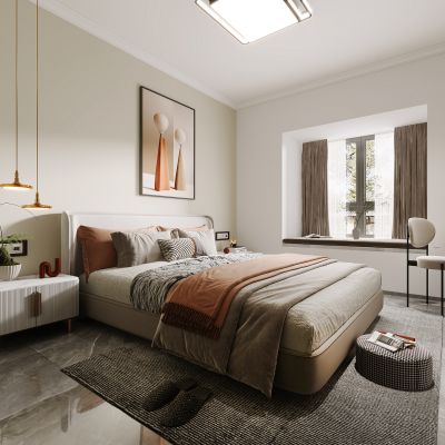 现代卧室，卧室