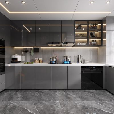 现代厨房，厨房，橱柜