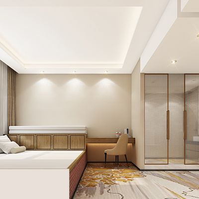 现代酒店客房，酒店客房，商务酒店客房，酒店家具用品，酒店饰品