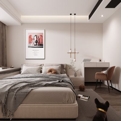 现代卧室，卧室，简约卧室