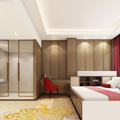 现代酒店客房，酒店客房，商务酒店客房，酒店家具用品，酒店饰品