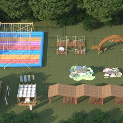 现代景观小品组合3D模型