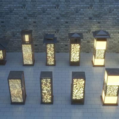 中式落地灯_壁灯_景观灯_庭院灯