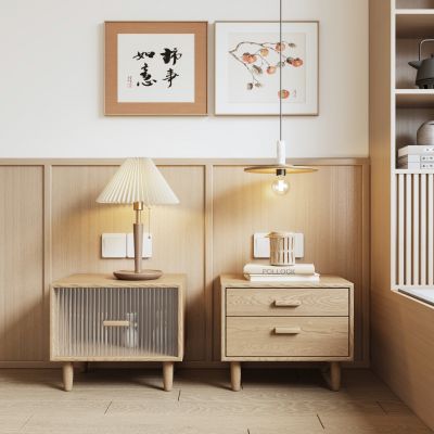 日式床头柜组合