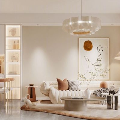 奶油风客厅餐厅