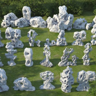 现代太湖石  造景石 假山石3D模型