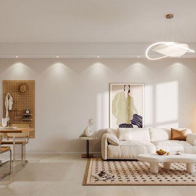 奶油风客厅 餐厅