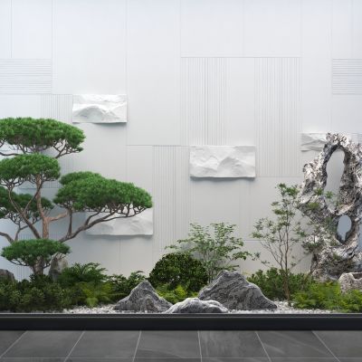 新中式庭院小品 室内造景3D模型