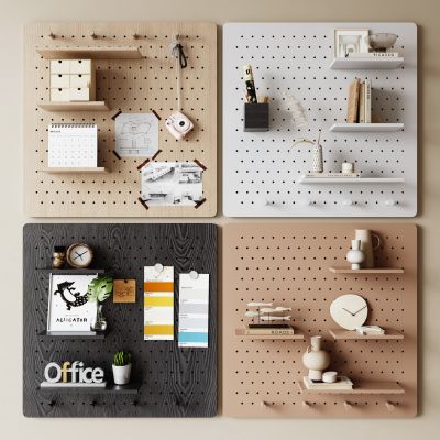 现代洞洞板墙饰挂件 穿孔板  置物架