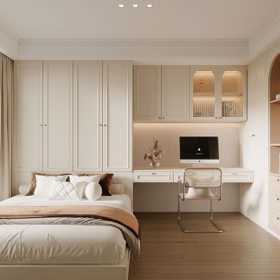 法式奶油风榻榻米卧室