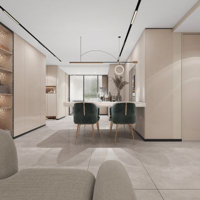 现代风格餐厅，极简餐厅，现代极简餐厅，餐厅家具